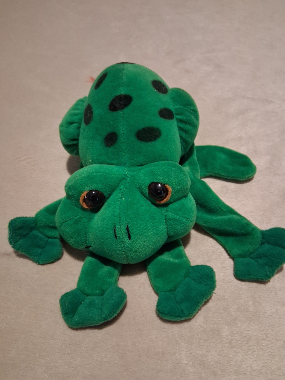 Vintage Plush Creations Green Frog Hand Glove Puppet
